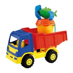 Adriatic 241 - Lkw Kipper 40cm Mit Eimergarnitur 5-tlg Sandspielzeug Sieb Rechen