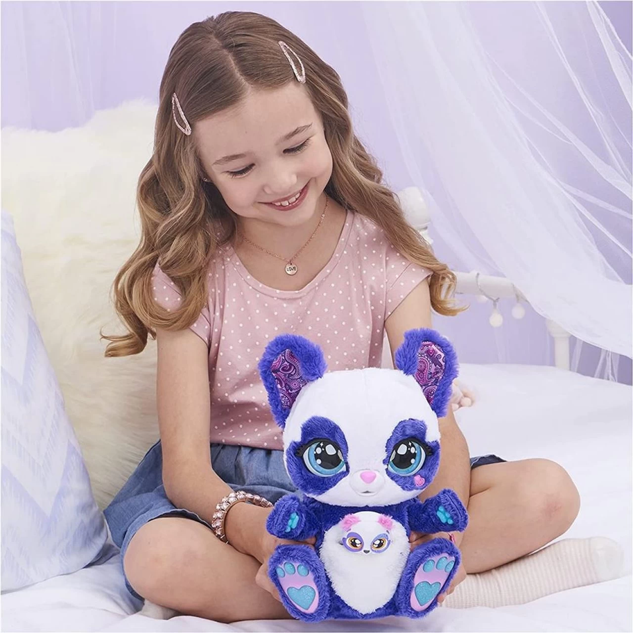 Amigo Peek-a-Roo Mama Panda Lila Mit Baby 30,5 Cm Interaktiver Pandabär 150 Geräusche Sound 5 Amigo Peek-a-Roo Mama Panda Lila Mit Baby 30,5 Cm Interaktiver Pandabär 150 Geräusche Sound – Bild 5