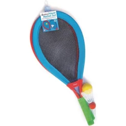 Alldoro 60050 - XXL Softball Spiel Set Mit Ball, Federball Und 2 Schläger Ca. 75 Cm, Outdoor Federballspiel, Riesen Tennisschläger, Jumbo Tennis Softballspiel, Für Kinder Ab 5 Jahre & Erwachsene