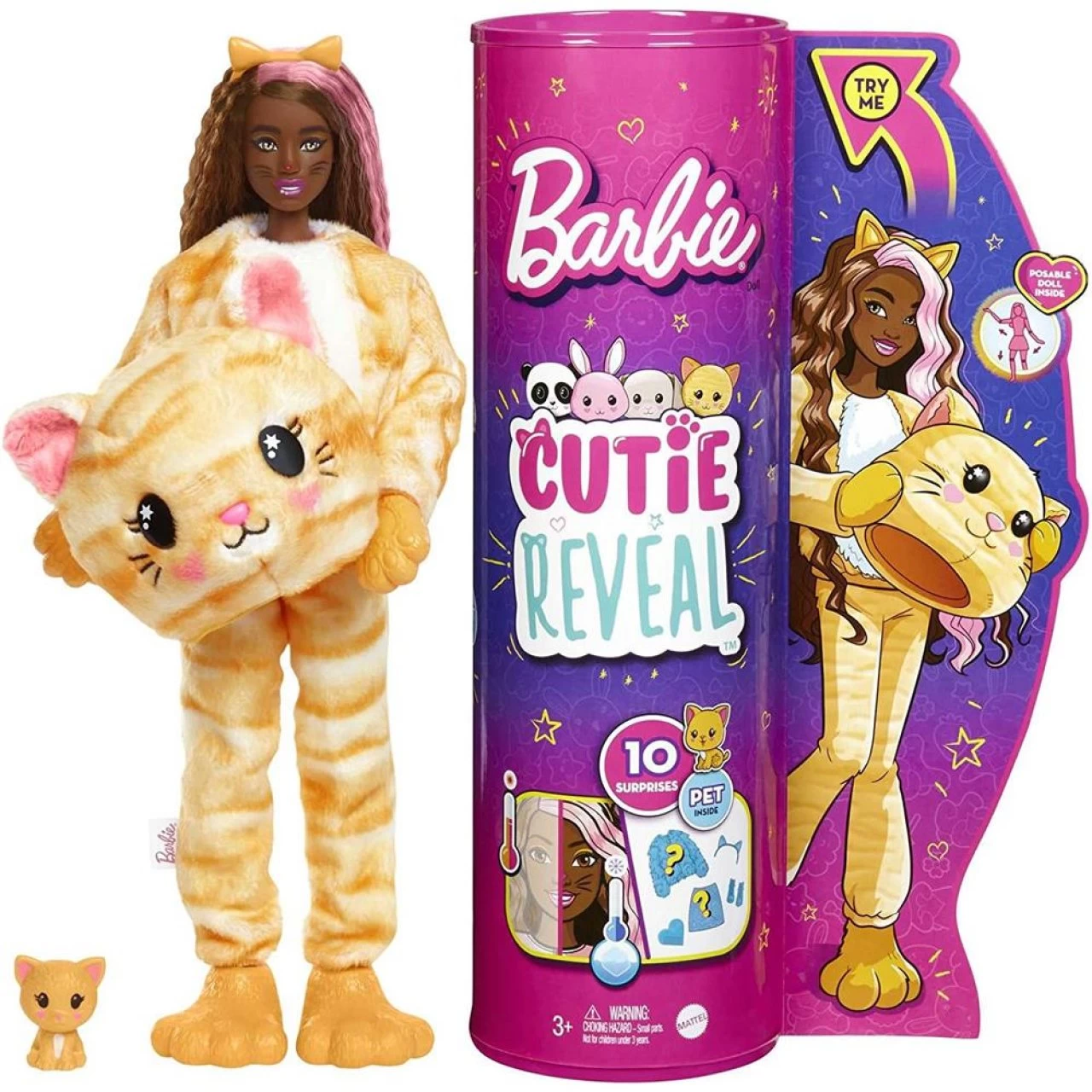 Mattel Barbie Cutie Reveal Puppe Mit Kätzchen-Plüschkostüm Modepuppe Spielpuppe 1 Mattel Barbie Cutie Reveal Puppe Mit Kätzchen-Plüschkostüm Modepuppe Spielpuppe