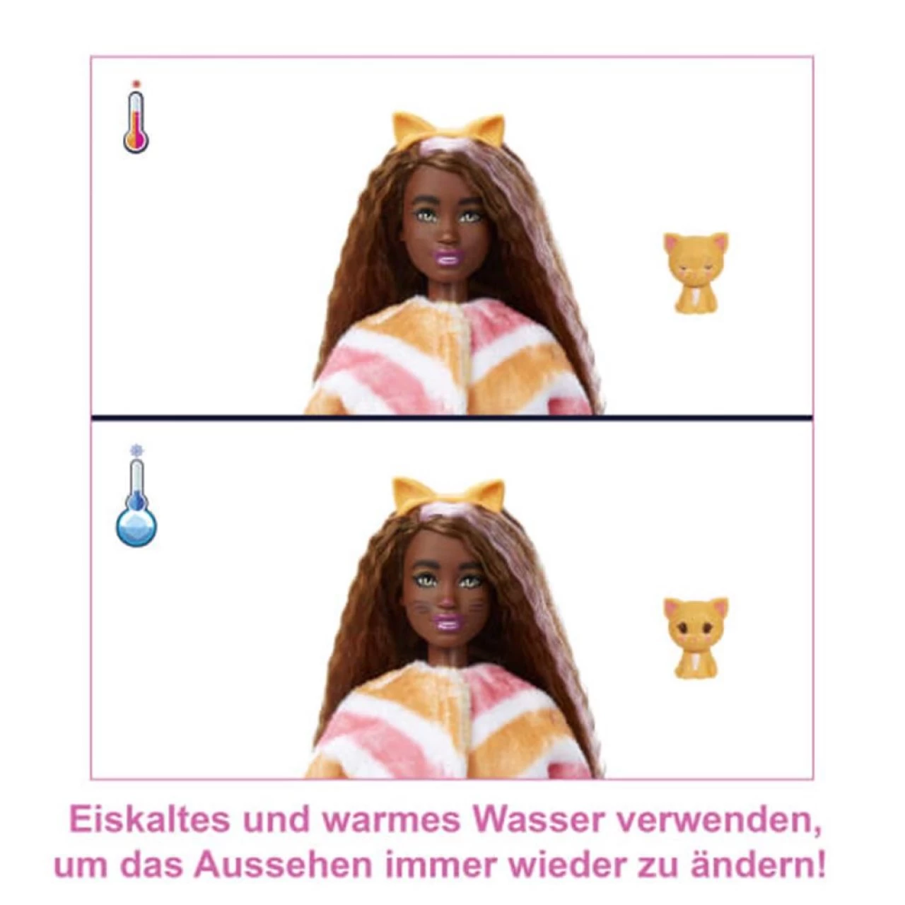 Mattel Barbie Cutie Reveal Puppe Mit Kätzchen-Plüschkostüm Modepuppe Spielpuppe 3 Mattel Barbie Cutie Reveal Puppe Mit Kätzchen-Plüschkostüm Modepuppe Spielpuppe – Bild 3