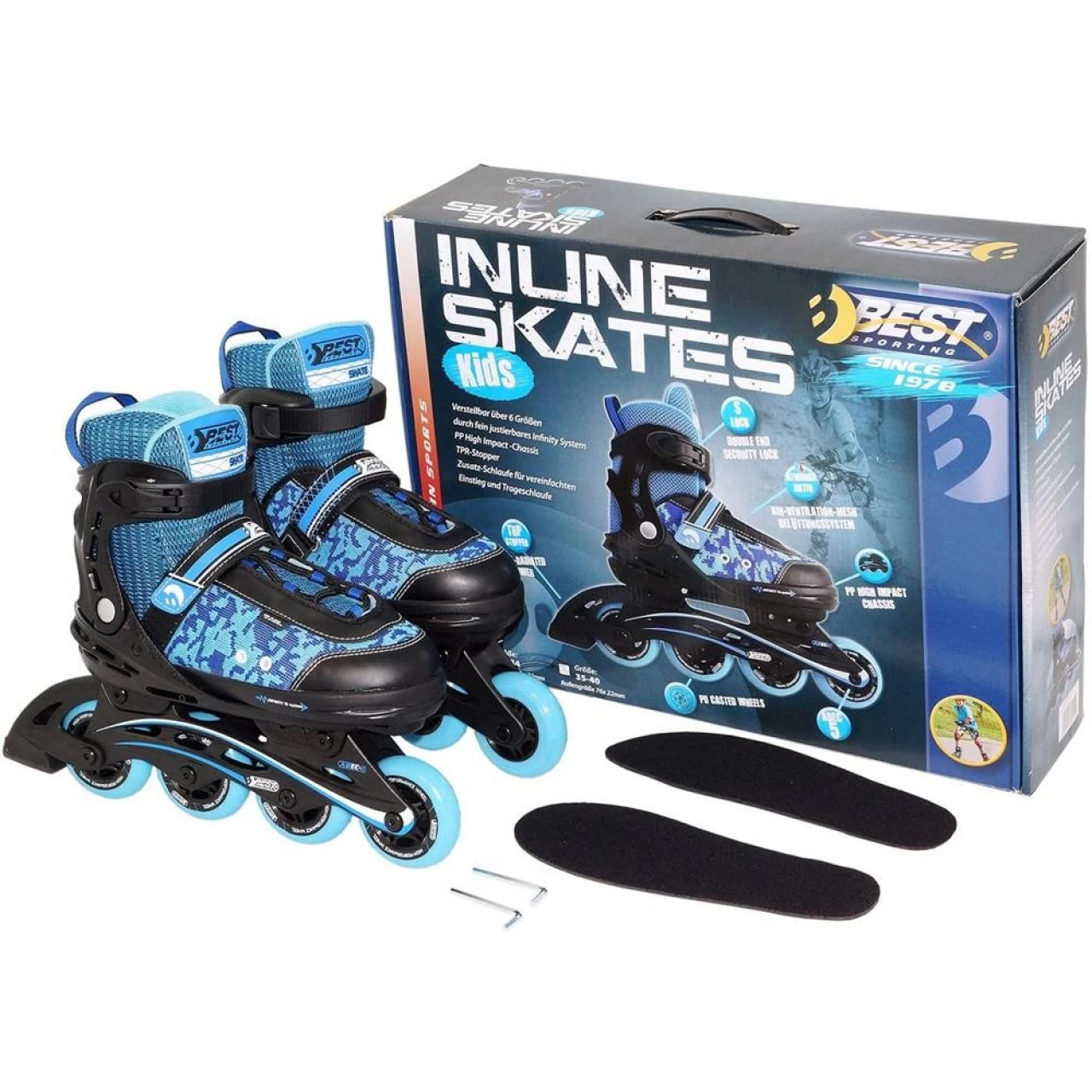 Best Sporting Inline Skates Für Kinder Jungen Inliner In Breite Und Länge Verstellbar Größe 29-34 Blau Rollschuhe 6 Best Sporting Inline Skates Für Kinder Jungen Inliner In Breite Und Länge Verstellbar Größe 29-34 Blau Rollschuhe – Bild 6