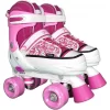 Best Sporting Rollschuhe Quad Style Pink Weiß Größe 32-35 Verstellbar Rollerskates Für Kinder