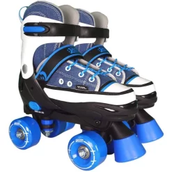 Best Sporting Rollschuhe Quad Style Blau Weiß Größe 36-39 Verstellbar Rollerskates