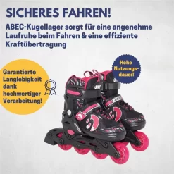 Best Sporting Inline Skates Pink/schwarz Größe 30-33 4fach Größen Verstellbar Rollschuhe Für Kinder -Spielzeug Geschäft xbes 10129843 2 1280x1280