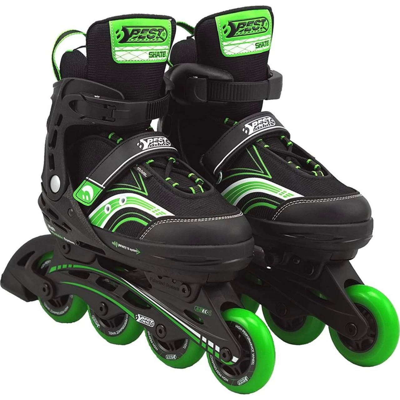Best Sporting Inline Skates Grün/schwarz Größe 30-33 4fach Größen Verstellbar Rollschuhe Für Kinder 1 Best Sporting Inline Skates Grün/schwarz Größe 30-33 4fach Größen Verstellbar Rollschuhe Für Kinder