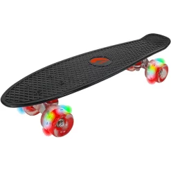 BEST Sport Freizeit Retro Skateboard Für Kinder Mit LED Schwarz ABEC 7 Kugellager