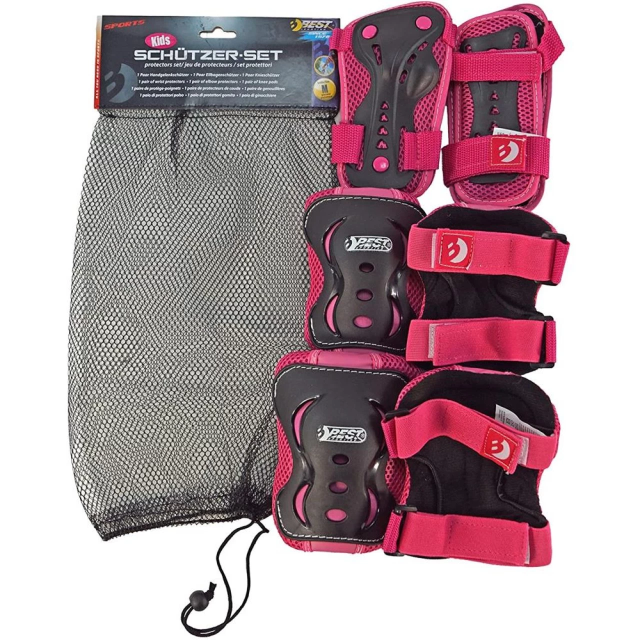 Best Sporting Schützer-Set Girls Pink Gr. XS-S Handschützer Ellbogenschützer Knieschützer Schoner 3 Best Sporting Schützer-Set Girls Pink Gr. XS-S Handschützer Ellbogenschützer Knieschützer Schoner – Bild 3