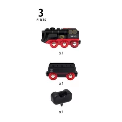 Brio Dampflok Mit Wassertank 3-teilig Batteriebetrieben Licht Dampf Lokomotive Schwarz Rot -Spielzeug Geschäft xbri 33884 4 1280x1280