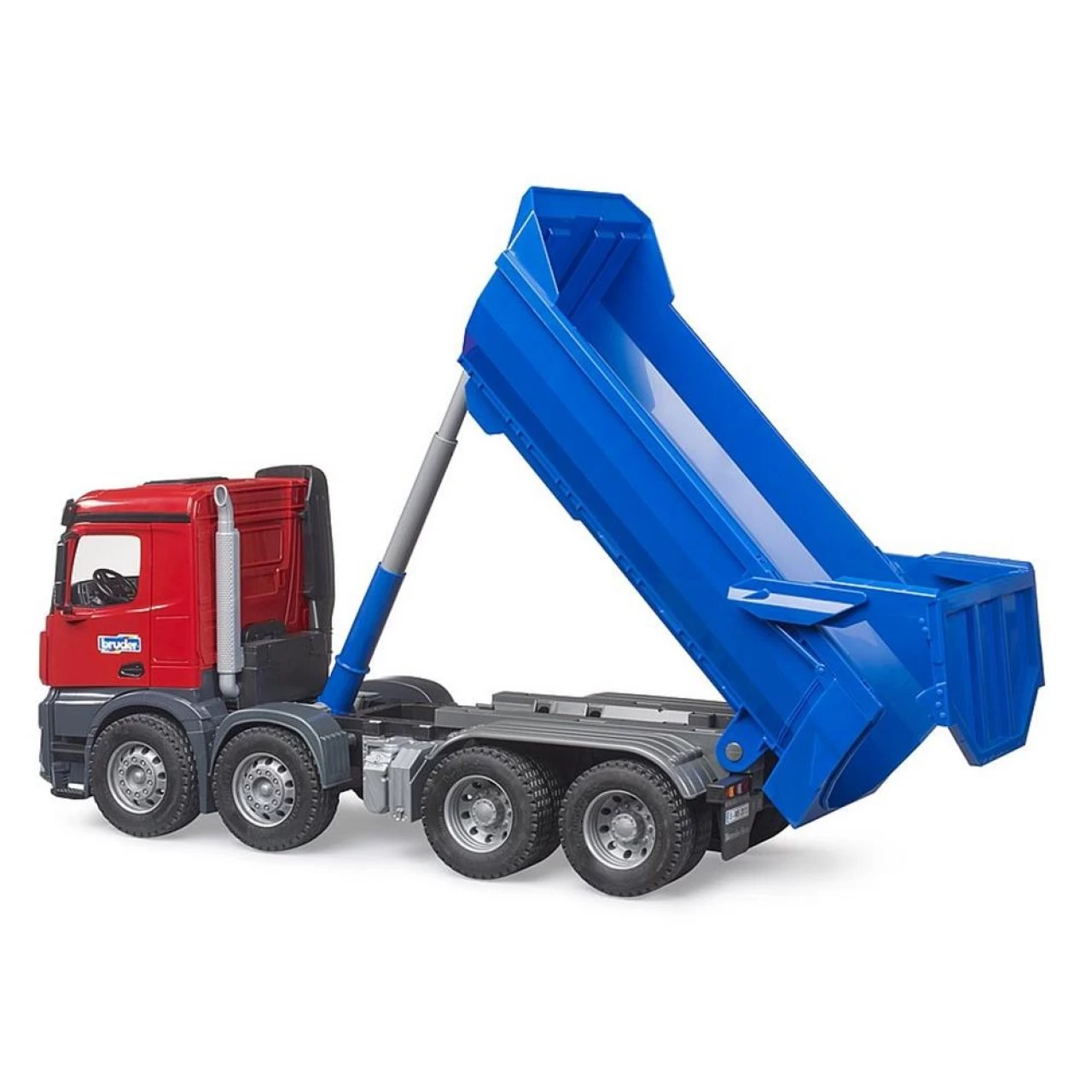 Bruder 03621 Mercedes Benz Arocs Halfpipe Kipp LKW 1:16 Rot Blau Mit Kippfunktion 4 Bruder 03621 Mercedes Benz Arocs Halfpipe Kipp LKW 1:16 Rot Blau Mit Kippfunktion – Bild 4