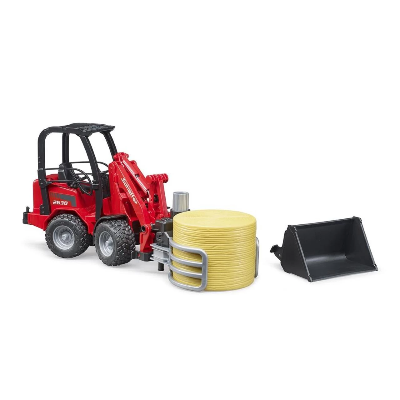 Bruder 02192 - Schäffer Hoflader 02630 Mit Ballengreifzange Und Einem Rundballen 2 Bruder 02192 - Schäffer Hoflader 02630 Mit Ballengreifzange Und Einem Rundballen – Bild 2