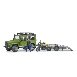 Bruder 02589 Land Rover Defender Mit Anhänger, Scrambler Ducati Full Throttle Und Fahrer -Spielzeug Geschäft xbru 2589 3 1280x1280