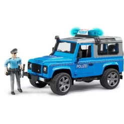 Bruder 02597 - Land Rover Defender Station Wagon Polizei Polizeiauto Blau NEU