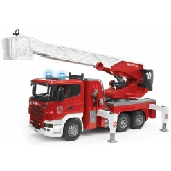 Bruder 03590 Scania R-Serie Feuerwehrleiterwagen Mit Wasserpumpe Und Light & Sound Modul