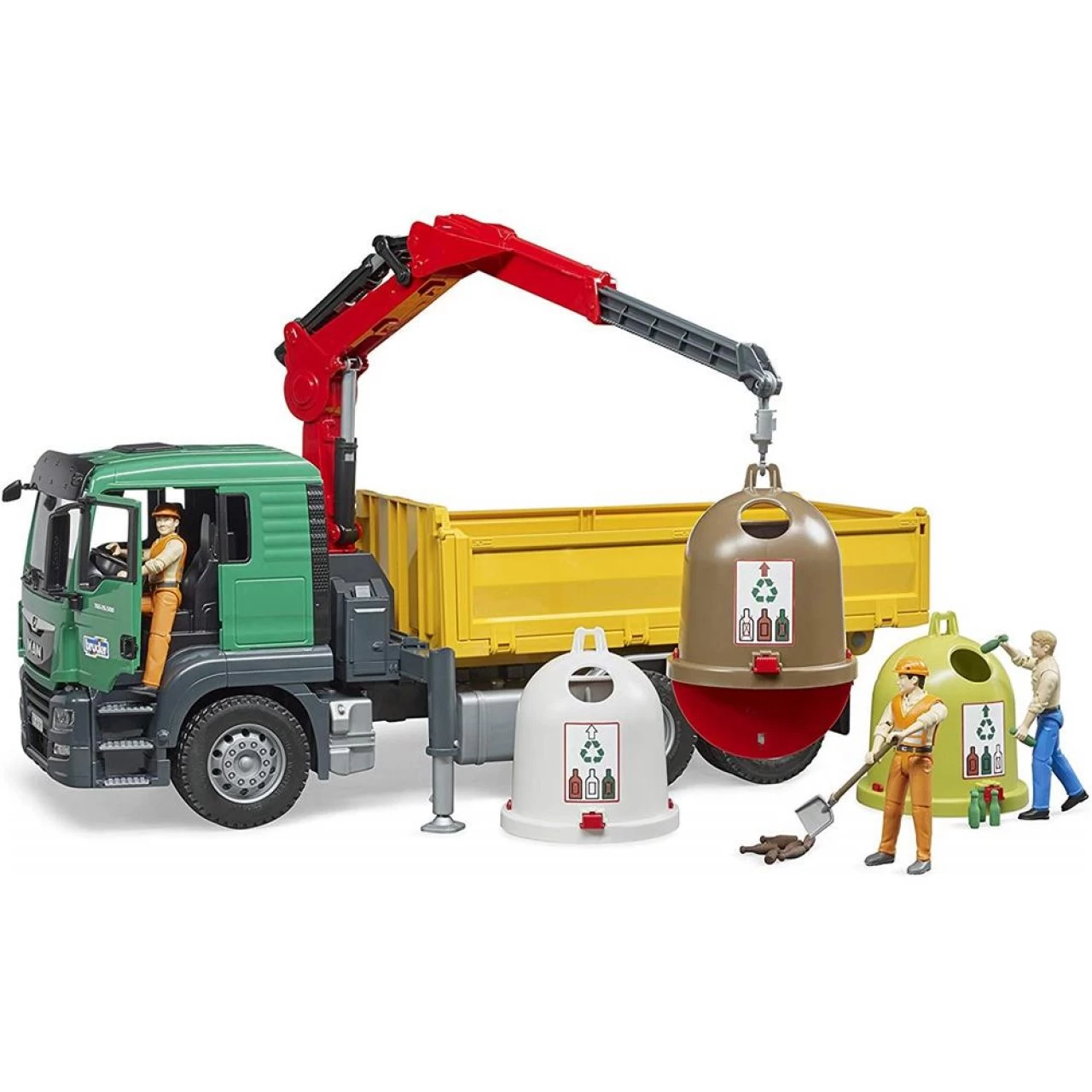 Bruder 3753 Man TGS LKW Mit Ladekran Und Altglascontainer 6 Bruder 3753 Man TGS LKW Mit Ladekran Und Altglascontainer – Bild 6