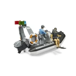 Bruder Bworld Polizei Schlauchboot Mit Licht + 2 Figuren 1:16 Polizeiboot Taucher -Spielzeug Geschäft xbru 62733 3 1280x1280