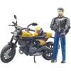 Bruder 63053 Bworld Scrambler Ducati Full Throttle Mit Fahrer Motorrad