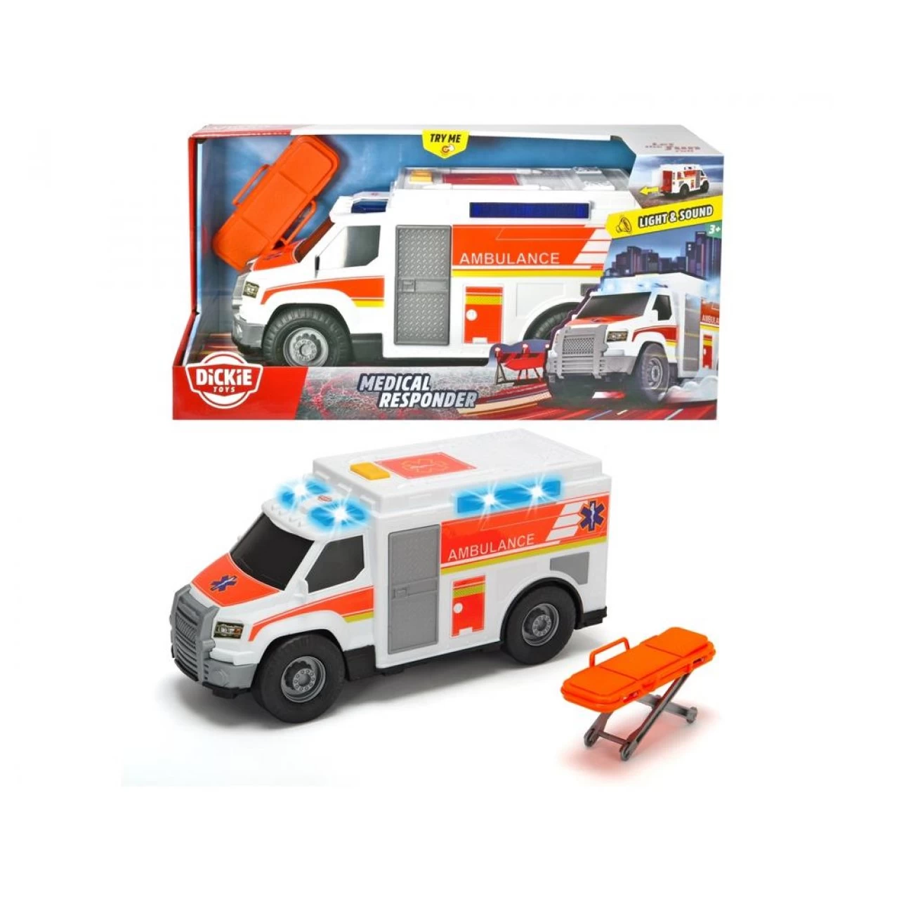 Dickie Toys - Medical Responder - 30 Cm Großer Rettungswagen Mit Trage Licht Und Sound Spielzeugauto 6 Dickie Toys - Medical Responder - 30 Cm Großer Rettungswagen Mit Trage Licht Und Sound Spielzeugauto – Bild 6