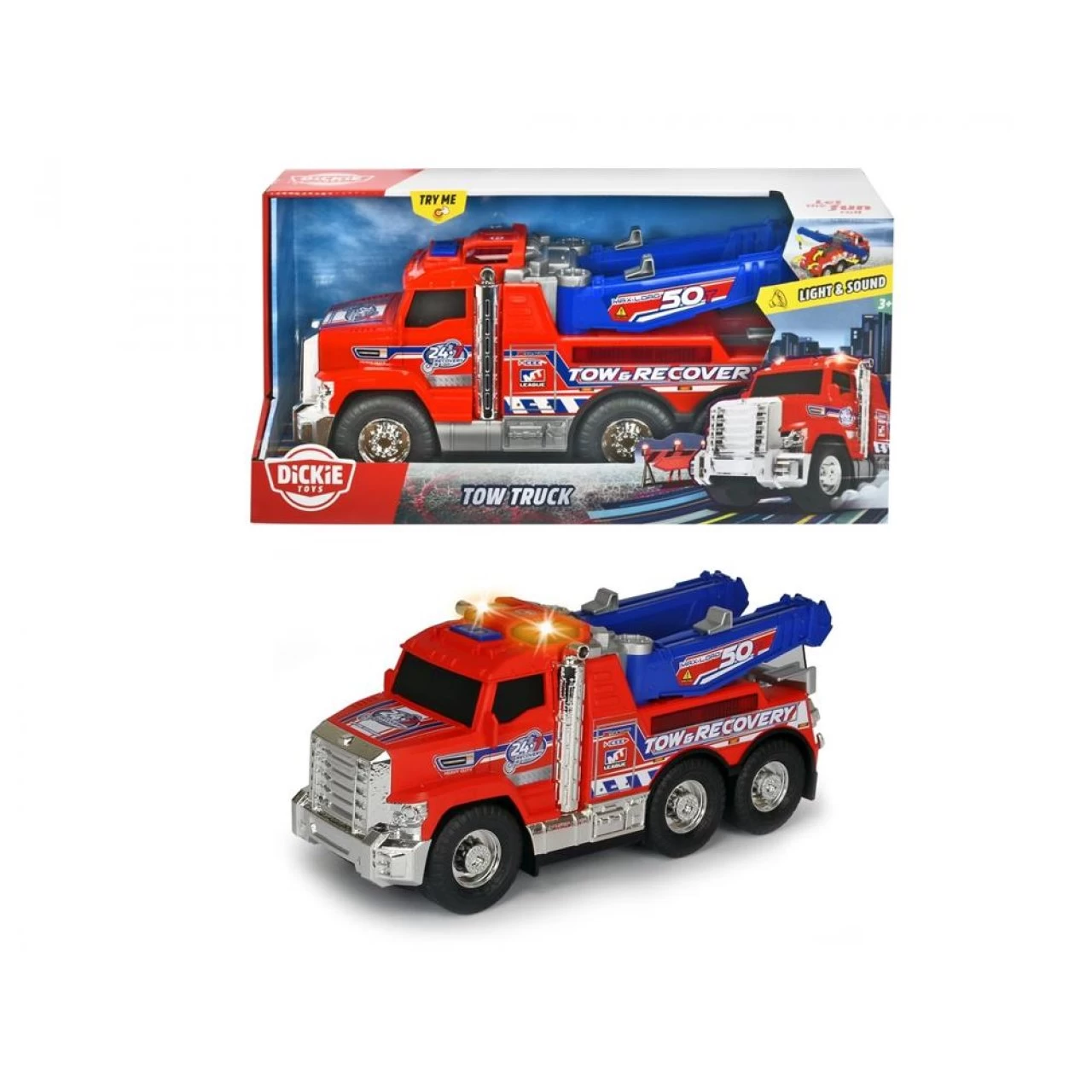 Dickie Toys - Tow Truck - 31,5 Cm Großer Abschleppwagen Mit Licht & Sound Spielzeugauto 4 Dickie Toys - Tow Truck - 31,5 Cm Großer Abschleppwagen Mit Licht & Sound Spielzeugauto – Bild 4