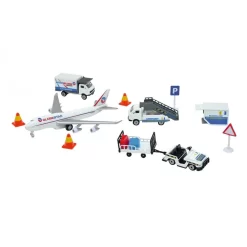 Dickie Toys - Airport Playset - Flughafen Spielzeugset Mit Autos, Flugzeug Und Zubehör