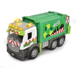 Dickie Toys - Action Truck Müllauto - Müllwagen Inkl. Mülltonne, Mit Sound Und Warnlicht, Müllabfuhr