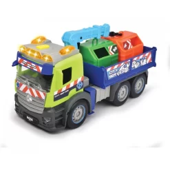 Dickie Toys - Action Truck Recycling - LKW Inkl. Recycling-Container, Mit Kran, Sound Und Warnlicht
