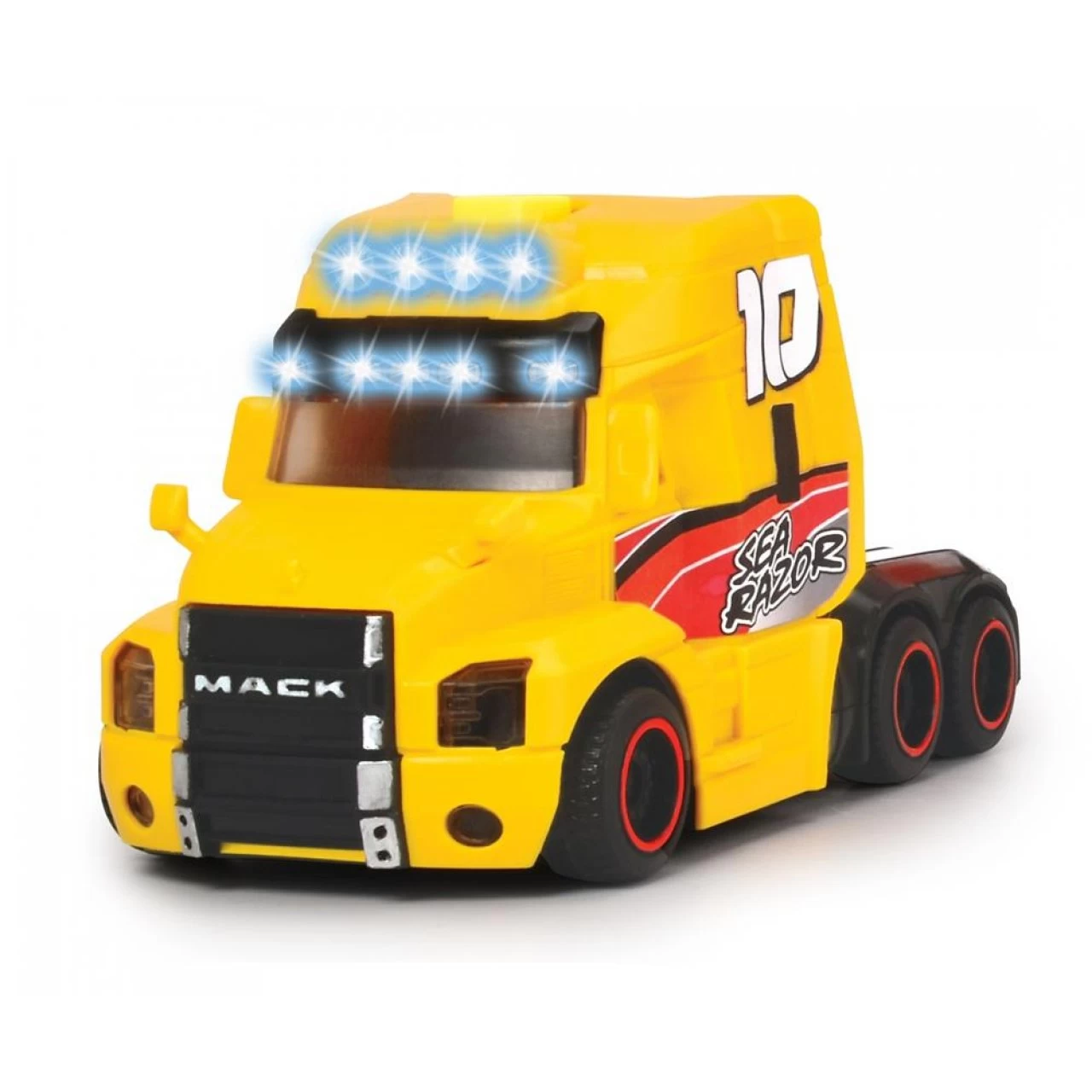 Dickie Toys Sea Race Truck Schwertransporter Großer LKW Mit Anhänger Und Boot, Mit Licht Und Sound 5 Dickie Toys Sea Race Truck Schwertransporter Großer LKW Mit Anhänger Und Boot, Mit Licht Und Sound – Bild 5
