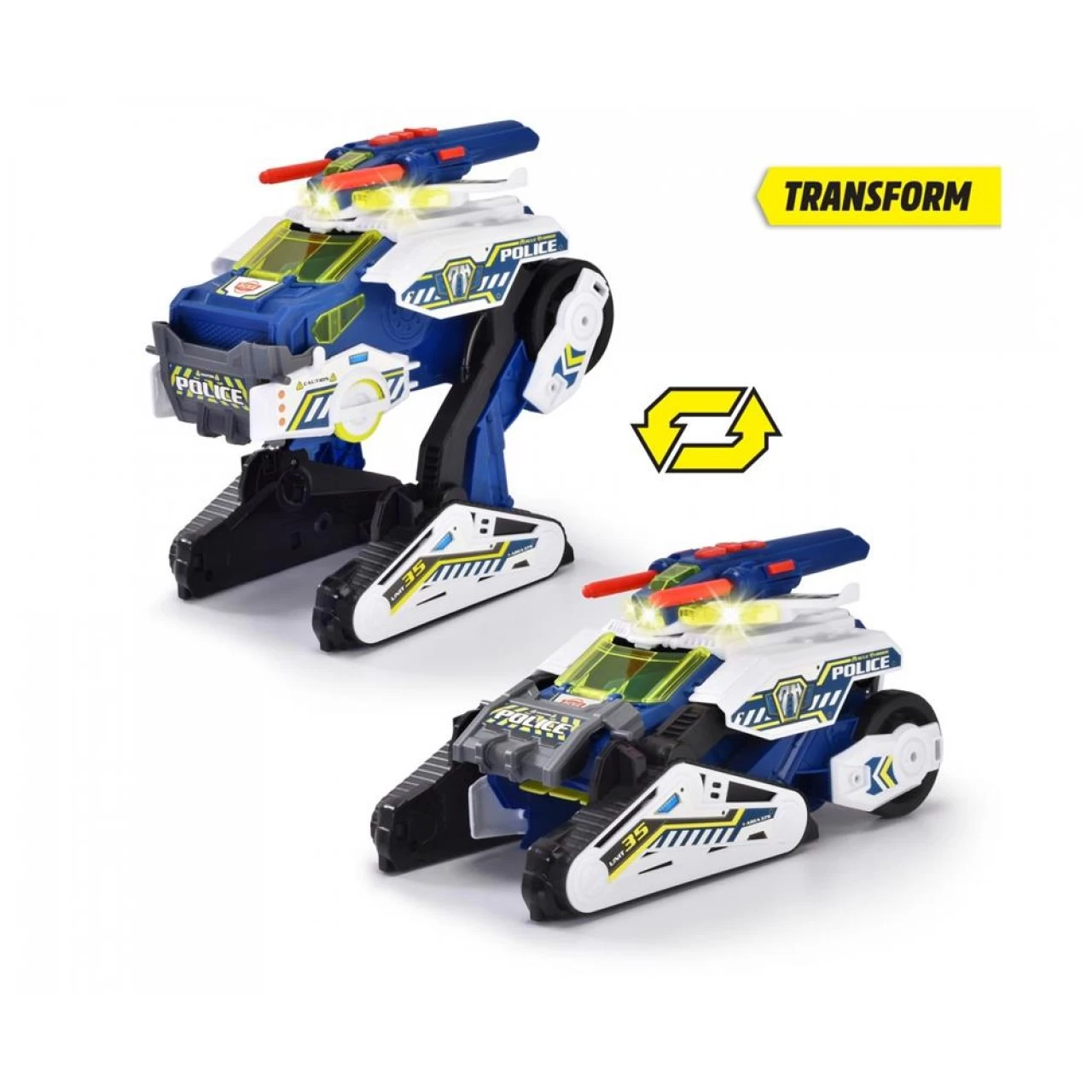 Dickie Toys Polizei-Fahrzeug Police Bot (35 Cm) Futuristisches Polizeiauto Mit Transform-Funktion 2 Dickie Toys Polizei-Fahrzeug Police Bot (35 Cm) Futuristisches Polizeiauto Mit Transform-Funktion – Bild 2