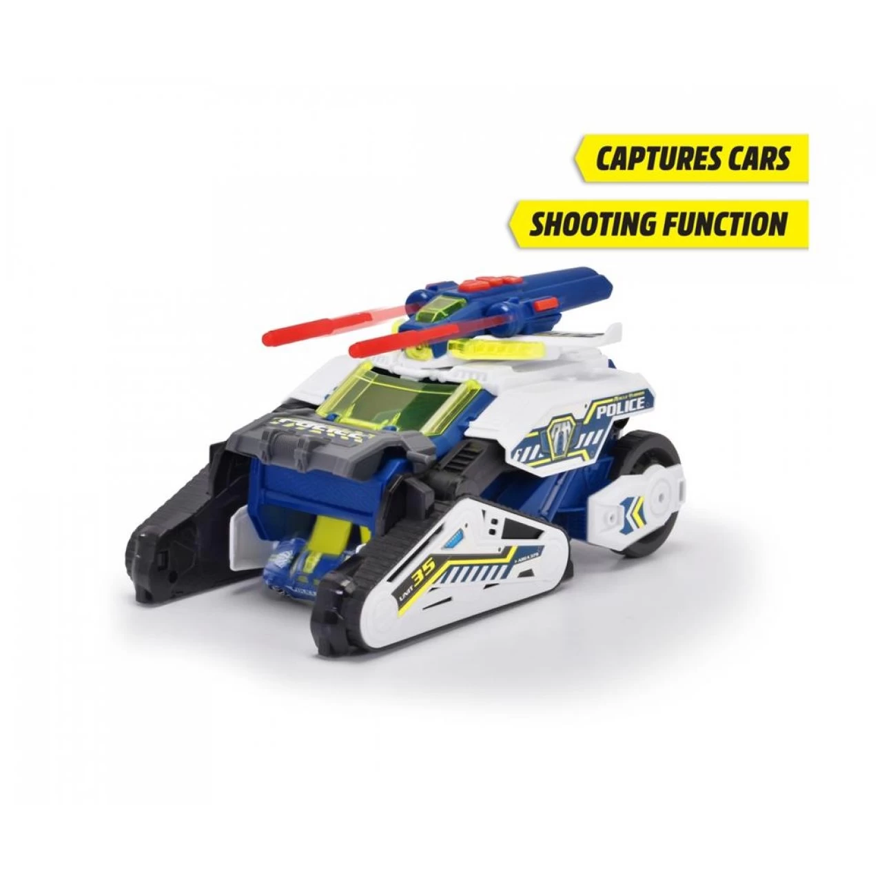 Dickie Toys Polizei-Fahrzeug Police Bot (35 Cm) Futuristisches Polizeiauto Mit Transform-Funktion 3 Dickie Toys Polizei-Fahrzeug Police Bot (35 Cm) Futuristisches Polizeiauto Mit Transform-Funktion – Bild 3