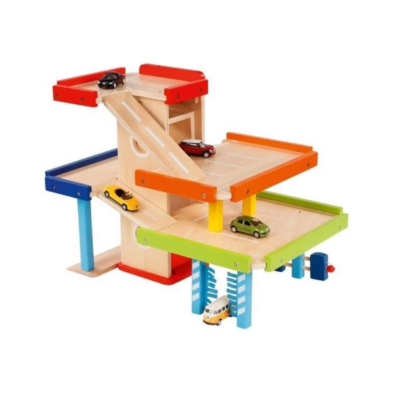 Goki Parkhaus Aus Holz 51,9 X 31,4 X 38,5 Cm Tanksäulen Waschanlage Holzspielzeug 2 Goki Parkhaus Aus Holz 51,9 X 31,4 X 38,5 Cm Tanksäulen Waschanlage Holzspielzeug – Bild 2