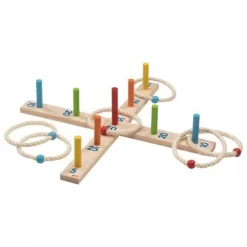 Goki Ringwurfspiel Mit 6 Sisalringen Holz Wurfspiel Outdoor Spiel Ringe Werfen