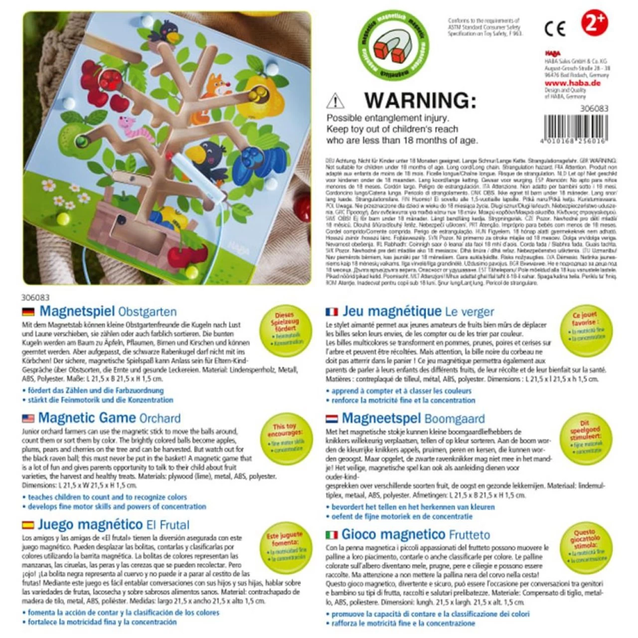 Haba Magnetspiel Obstgarten Motorikspiel Fördert Zählen, Farbzuordnung, Feinmotorik Und Konzentration 5 Haba Magnetspiel Obstgarten Motorikspiel Fördert Zählen, Farbzuordnung, Feinmotorik Und Konzentration – Bild 5
