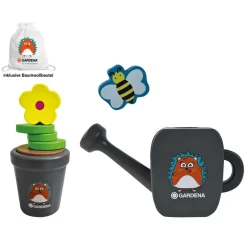 Happy People 16826 - Gardena Blumen-Pflanz-Set 8-teilig Aus Holz Gießkanne Pflanzentopf Garten Holzspielzeug