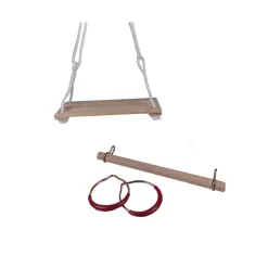 Happy People 73207 - Turn-Schaukel-Set, Ca. 40x14cm Trapez Turnringe Spielzeug