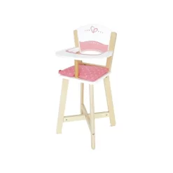 Hape Puppen-Hochstuhl 2-teilig Rosa Holz Minihochstuhl Sitzmöbel Für Puppe Rollenspiel