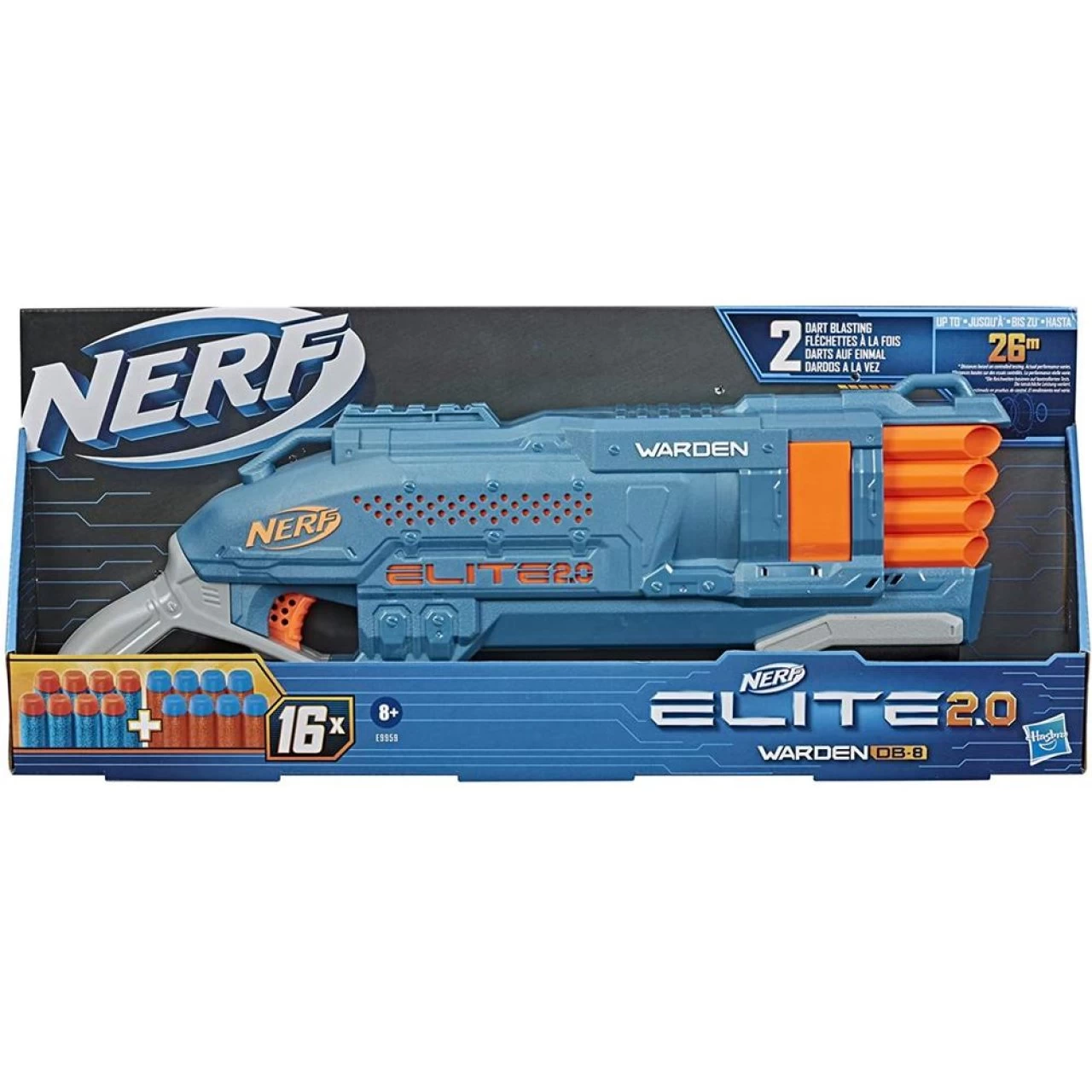 Hasbro Nerf Elite 2.0 Warden DB-8 Blaster, 16 Nerf Darts, 2 Darts Gleichzeitig Abfeuern Schnellfeuer 2 Hasbro Nerf Elite 2.0 Warden DB-8 Blaster, 16 Nerf Darts, 2 Darts Gleichzeitig Abfeuern Schnellfeuer – Bild 2