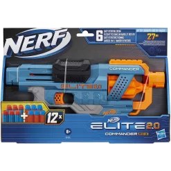 Hasbro Nerf Elite 2.0 Commander RD-6 Blaster, 12 Nerf Darts, Tactical Rail Steckschienen