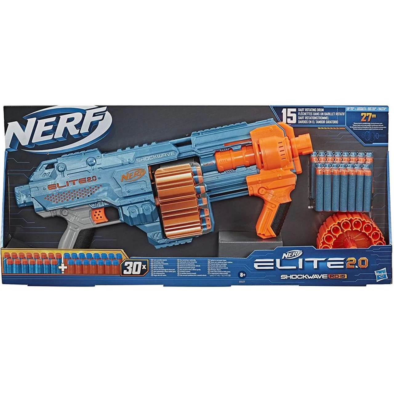 Hasbro Nerf Elite 2.0 Shockwave RD-15 Blaster 30 Nerf Darts 15-Dart Rotationstrommel Schnellfeuer Mit Pump-Action 1 Hasbro Nerf Elite 2.0 Shockwave RD-15 Blaster 30 Nerf Darts 15-Dart Rotationstrommel Schnellfeuer Mit Pump-Action