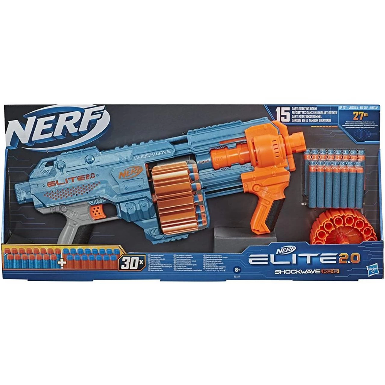 Hasbro Nerf Elite 2.0 Shockwave RD-15 Blaster 30 Nerf Darts 15-Dart Rotationstrommel Schnellfeuer Mit Pump-Action 2 Hasbro Nerf Elite 2.0 Shockwave RD-15 Blaster 30 Nerf Darts 15-Dart Rotationstrommel Schnellfeuer Mit Pump-Action – Bild 2