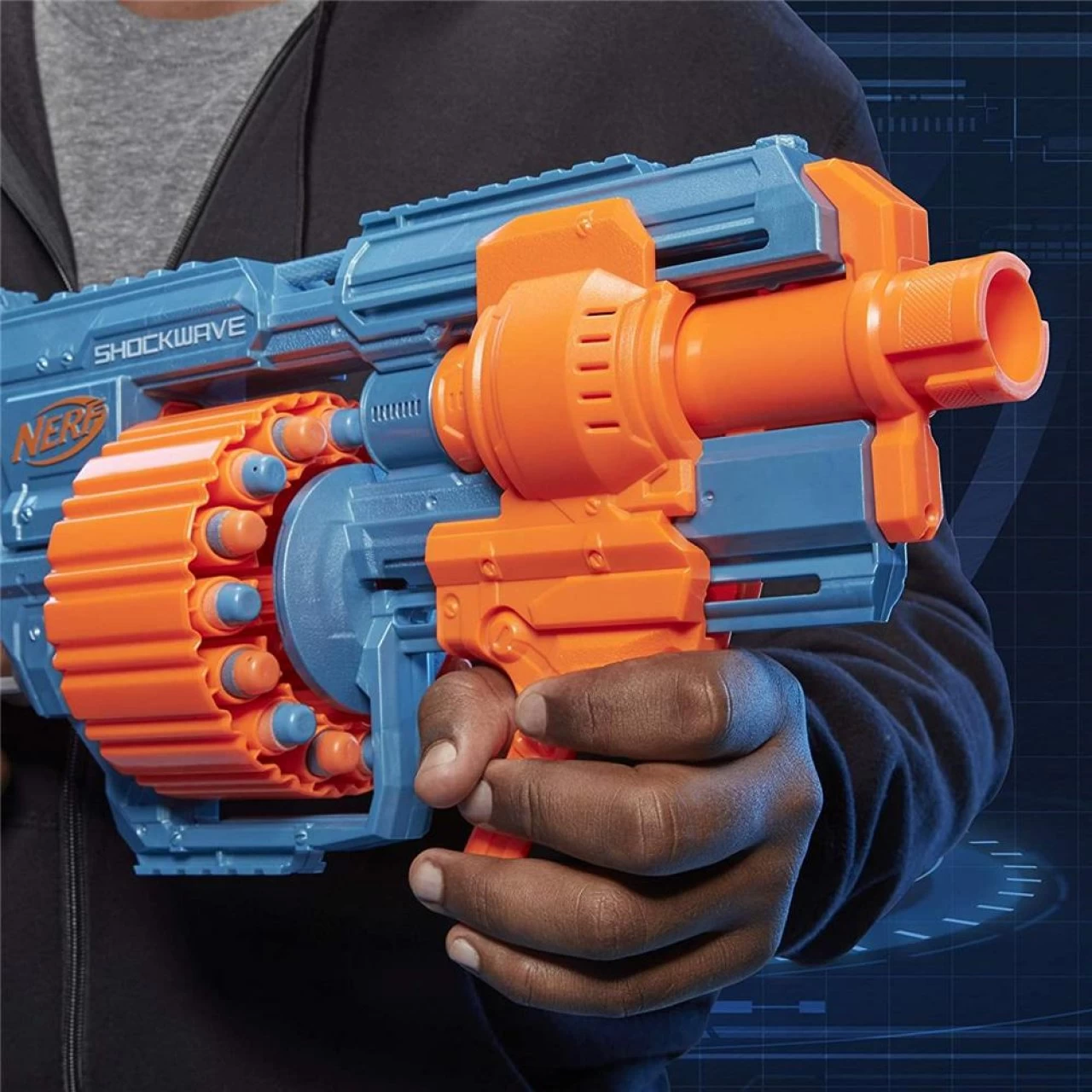 Hasbro Nerf Elite 2.0 Shockwave RD-15 Blaster 30 Nerf Darts 15-Dart Rotationstrommel Schnellfeuer Mit Pump-Action 4 Hasbro Nerf Elite 2.0 Shockwave RD-15 Blaster 30 Nerf Darts 15-Dart Rotationstrommel Schnellfeuer Mit Pump-Action – Bild 4
