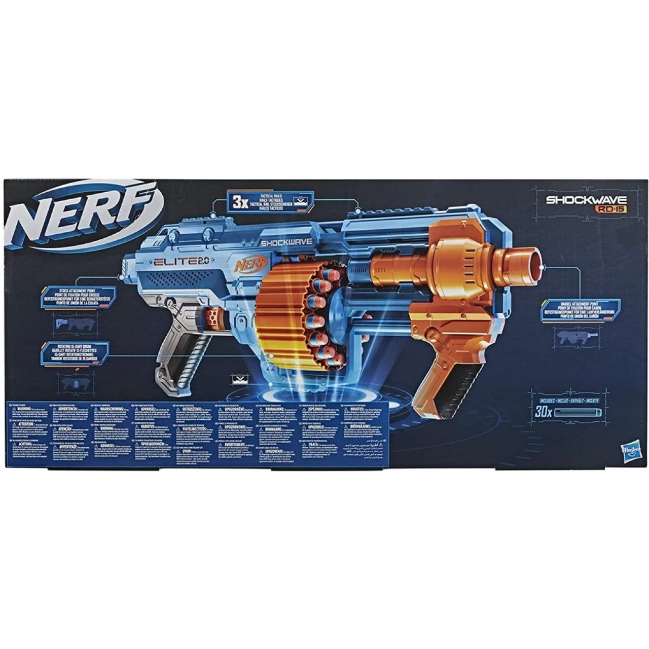 Hasbro Nerf Elite 2.0 Shockwave RD-15 Blaster 30 Nerf Darts 15-Dart Rotationstrommel Schnellfeuer Mit Pump-Action 7 Hasbro Nerf Elite 2.0 Shockwave RD-15 Blaster 30 Nerf Darts 15-Dart Rotationstrommel Schnellfeuer Mit Pump-Action – Bild 7