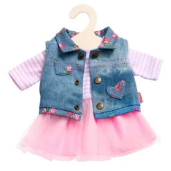 Heless 2550 - Bezauberndes Tüllkleid Jeansweste Puppen-Kleidung Zubehör Kleid