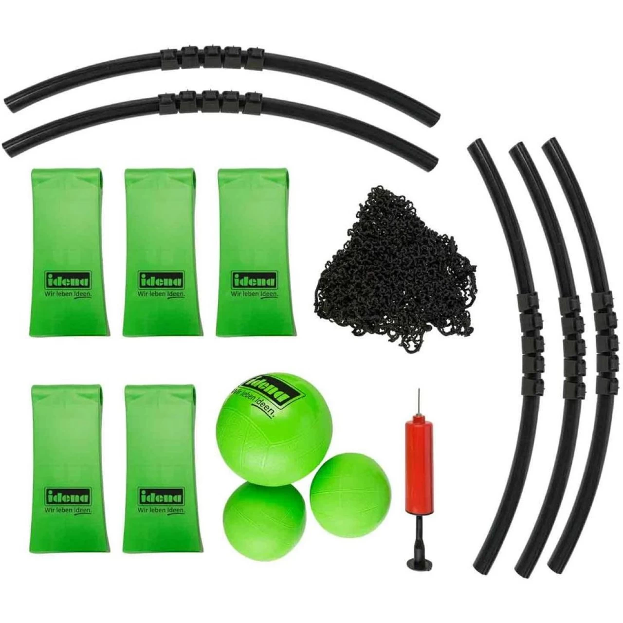 Idena 40182 - Roundnet-Spielset In Praktischer Transporttasche, Mit Zubehör Und Regelheft, Grün-schwarz, Lebhaftes, Actionreiches Trendsportspiel Für Alle Altersstufen Für Drinnen Und Draußen 2 Idena 40182 - Roundnet-Spielset In Praktischer Transporttasche, Mit Zubehör Und Regelheft, Grün-schwarz, Lebhaftes, Actionreiches Trendsportspiel Für Alle Altersstufen Für Drinnen Und Draußen – Bild 2