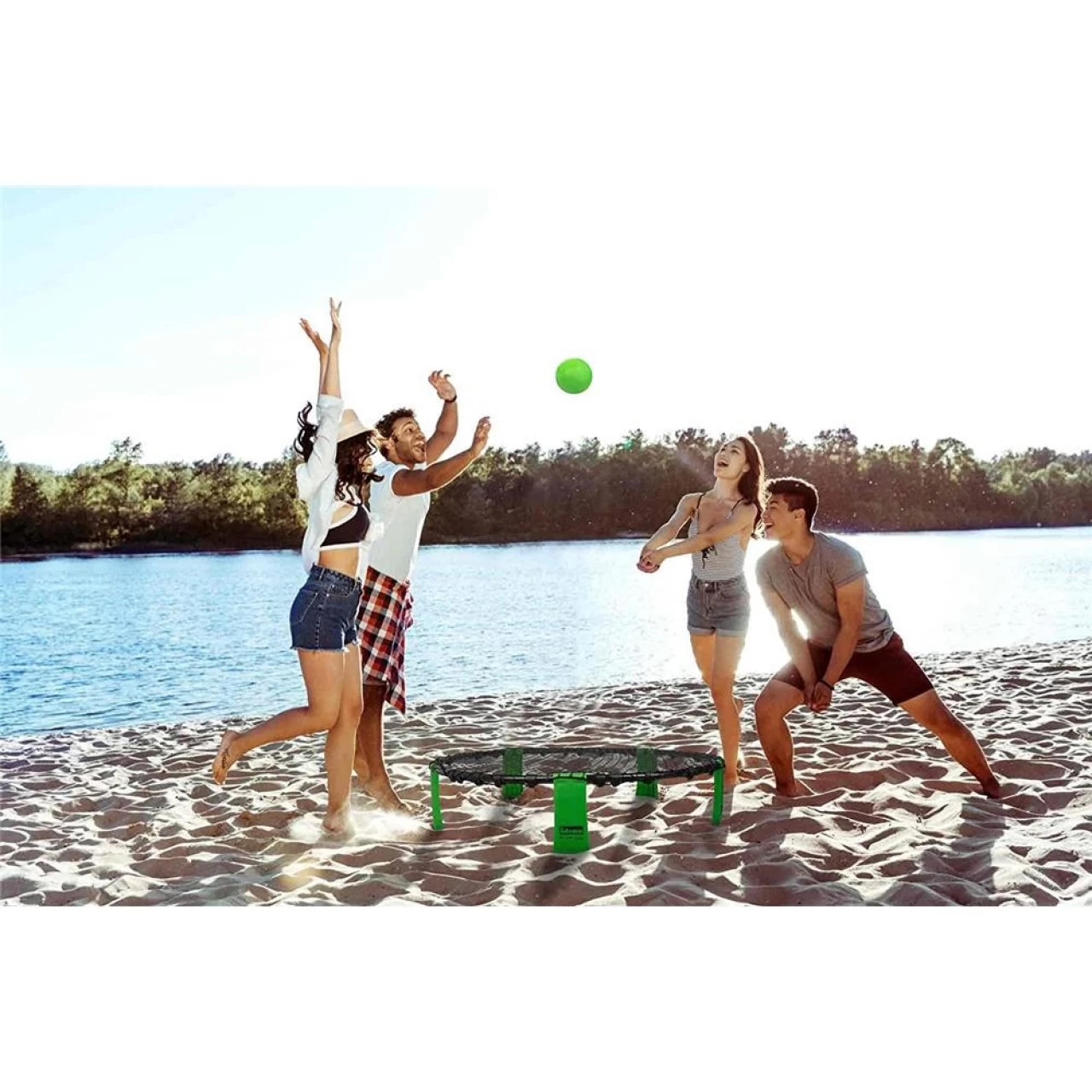 Idena 40182 - Roundnet-Spielset In Praktischer Transporttasche, Mit Zubehör Und Regelheft, Grün-schwarz, Lebhaftes, Actionreiches Trendsportspiel Für Alle Altersstufen Für Drinnen Und Draußen 7 Idena 40182 - Roundnet-Spielset In Praktischer Transporttasche, Mit Zubehör Und Regelheft, Grün-schwarz, Lebhaftes, Actionreiches Trendsportspiel Für Alle Altersstufen Für Drinnen Und Draußen – Bild 7