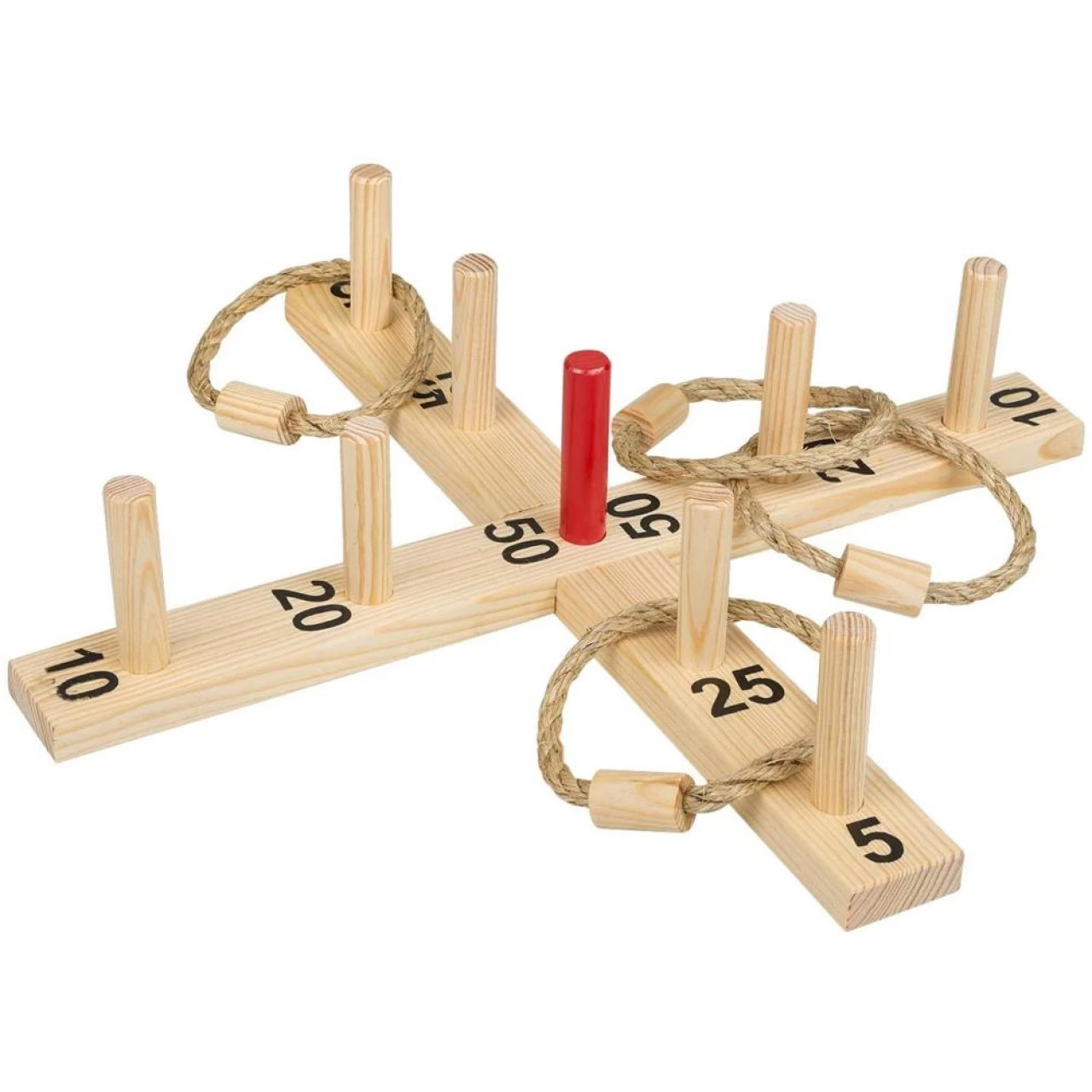 Idena 40158 Ringwurfspiel Aus Holz Mit 9 Spielstäben, 4 Ringen Aus Sisal, Für Drinnen Und Draußen 1 Idena 40158 Ringwurfspiel Aus Holz Mit 9 Spielstäben, 4 Ringen Aus Sisal, Für Drinnen Und Draußen
