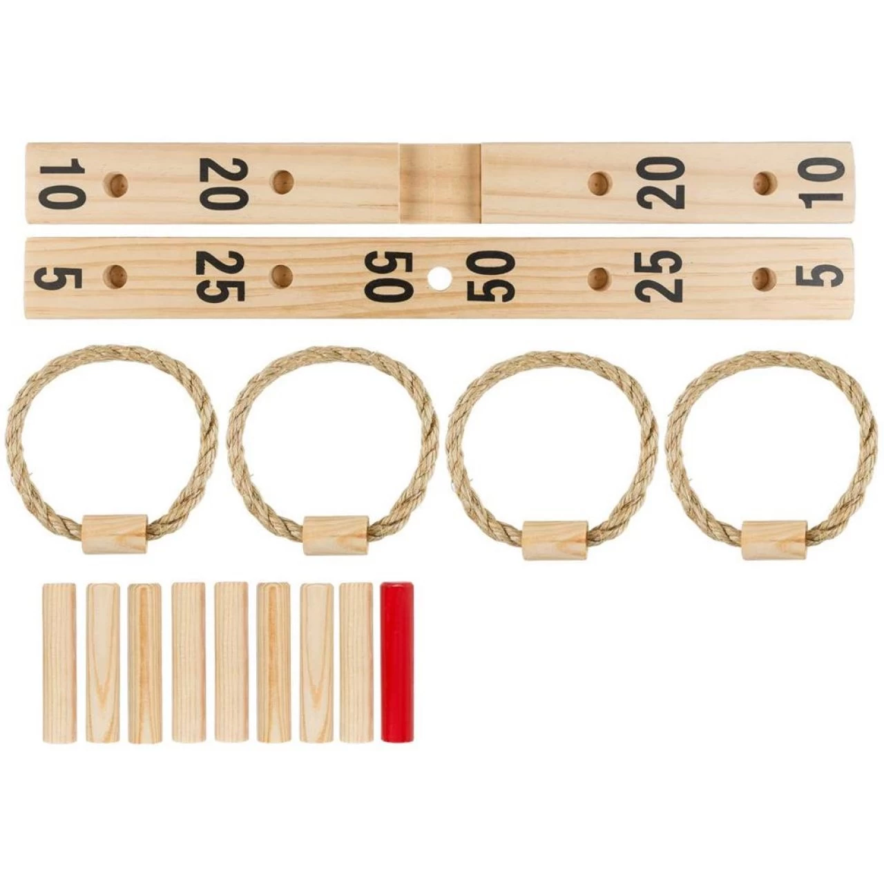 Idena 40158 Ringwurfspiel Aus Holz Mit 9 Spielstäben, 4 Ringen Aus Sisal, Für Drinnen Und Draußen 4 Idena 40158 Ringwurfspiel Aus Holz Mit 9 Spielstäben, 4 Ringen Aus Sisal, Für Drinnen Und Draußen – Bild 4