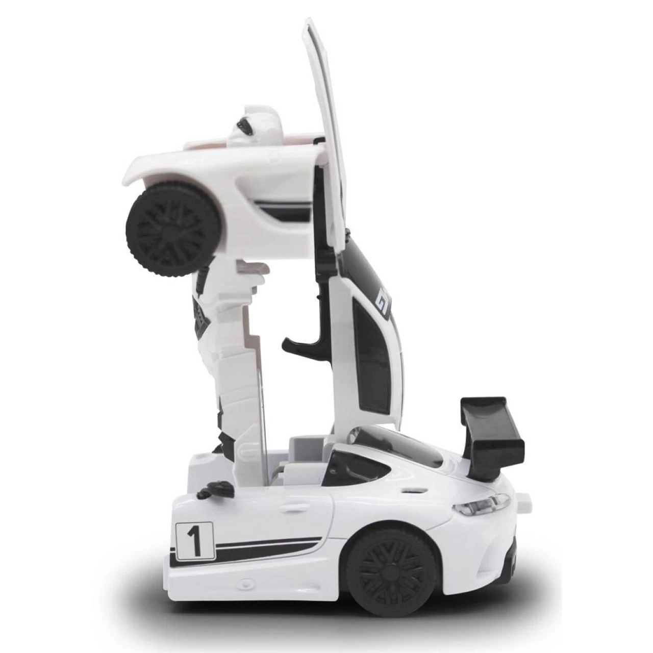 Jamara Mercedes-Benz AMG GT3 Transformable DieCast 1:32 Weiß 2in1 Transformation Roboter Fahrzeug 2 Jamara Mercedes-Benz AMG GT3 Transformable DieCast 1:32 Weiß 2in1 Transformation Roboter Fahrzeug – Bild 2