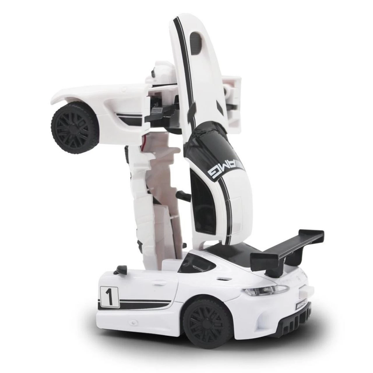 Jamara Mercedes-Benz AMG GT3 Transformable DieCast 1:32 Weiß 2in1 Transformation Roboter Fahrzeug 3 Jamara Mercedes-Benz AMG GT3 Transformable DieCast 1:32 Weiß 2in1 Transformation Roboter Fahrzeug – Bild 3