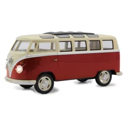 Jamara VW T1 Bus DieCast 1:24 Rot LED Sound Rückzugsmotor Spielzeugauto Modellauto Fahrzeug