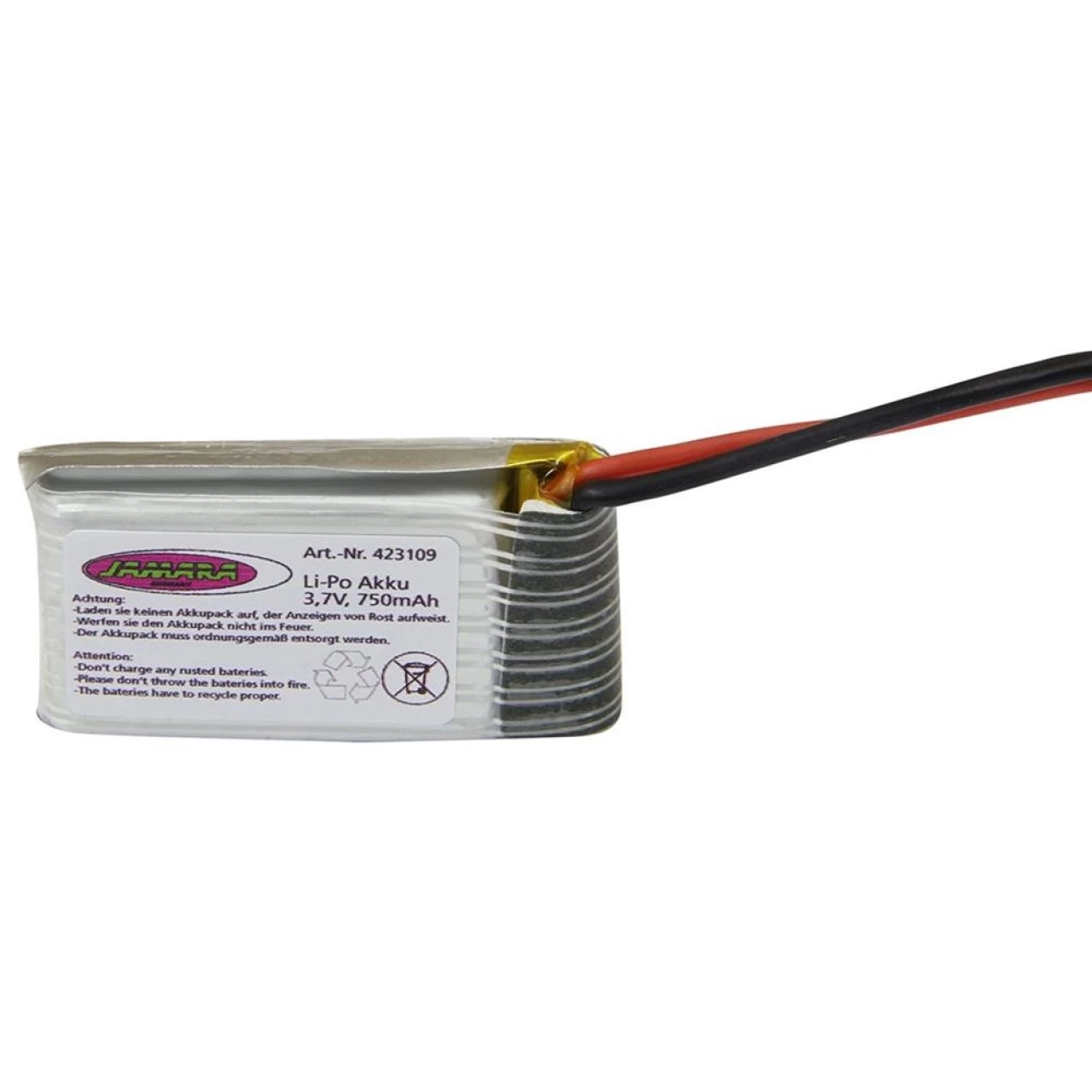 Jamara Lithium-Polymer-Akku 3,7 V 750 MAh 2,77 Wh Für F1X-Quadrocopter 1 Jamara Lithium-Polymer-Akku 3,7 V 750 MAh 2,77 Wh Für F1X-Quadrocopter